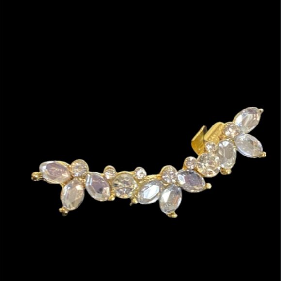 EAR CLIMBER -- Faux "Diamond" Ear Climber, Sexy, Cuff at Top, Piercing at Bottom - Picture 6 of 8